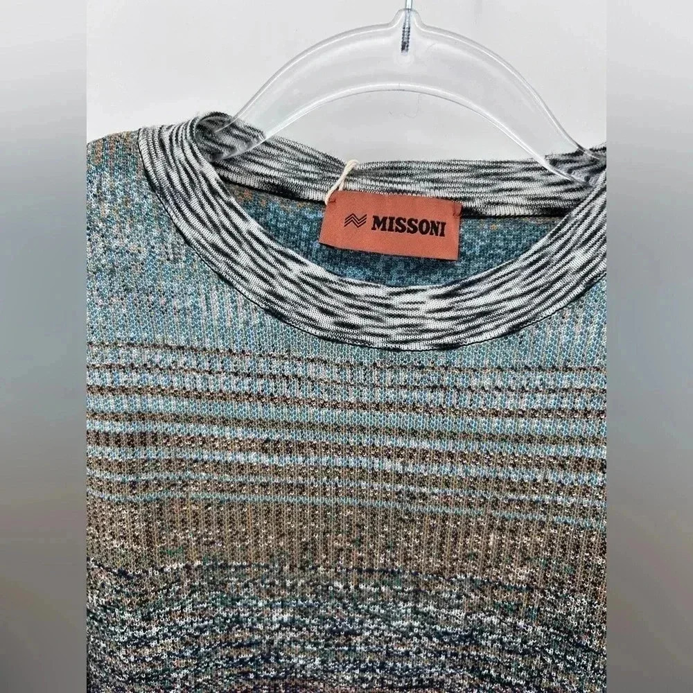 NWT Missoni Gradient Wool Thick Knit Multicolor Sweater Luxury Size M - Picture 2 of 13